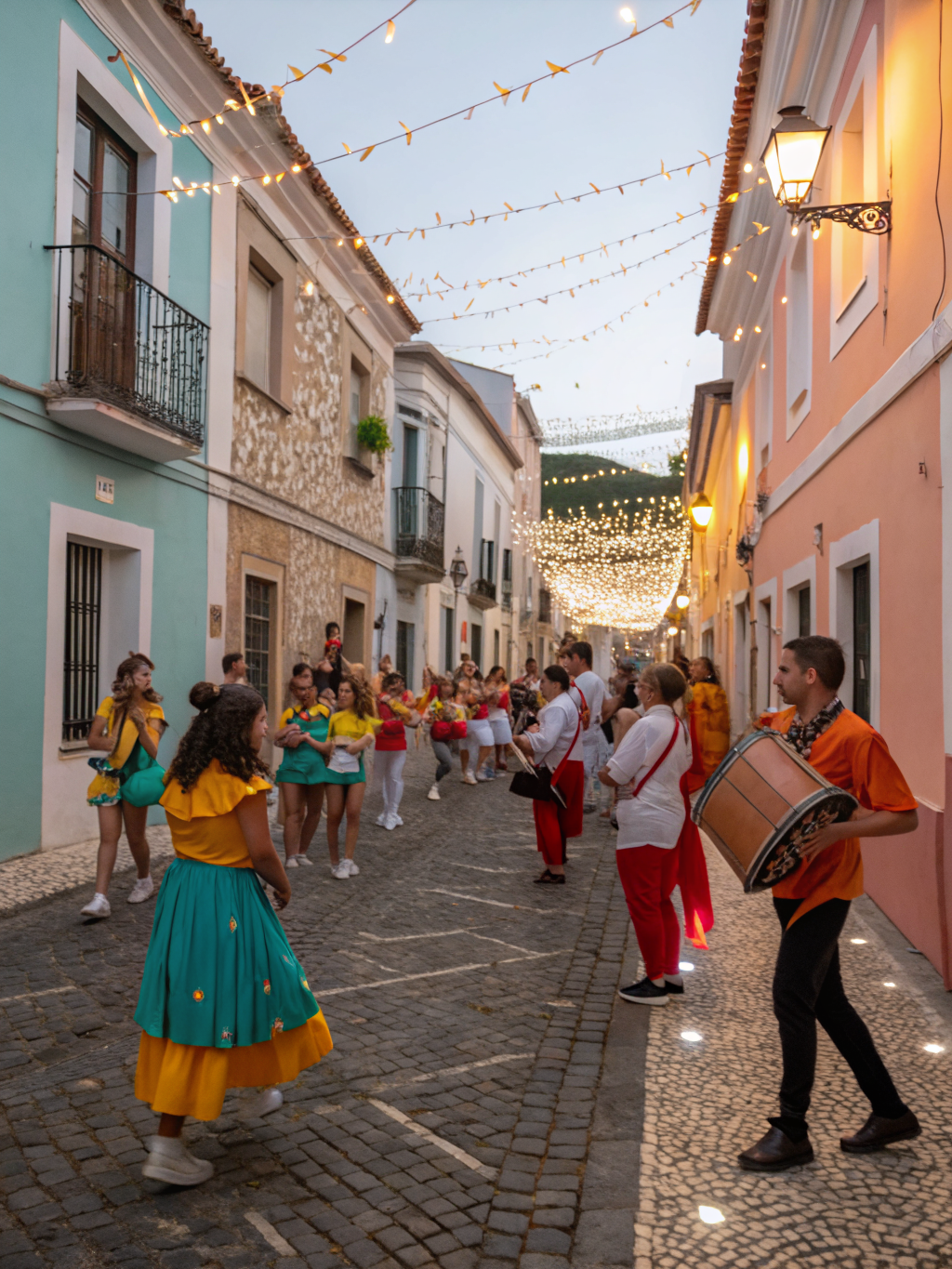 Street performance during summer festival